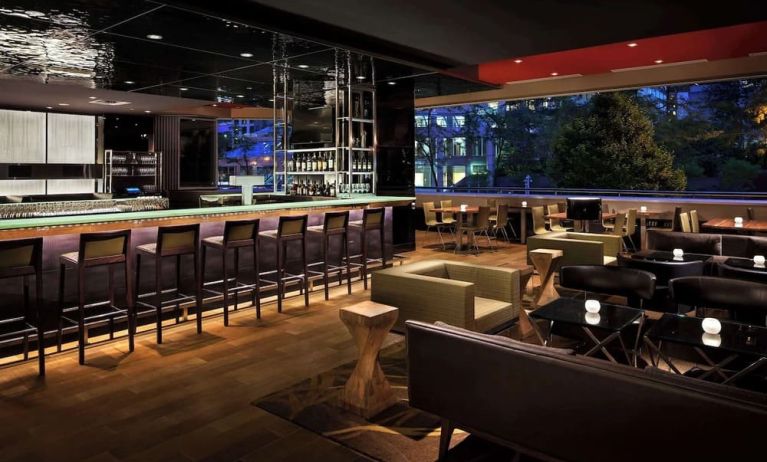 Hotel bar and lounge area at Hyatt Regency Vancouver.