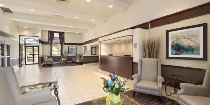 Lobby lounge at Travelodge Edmonton South.