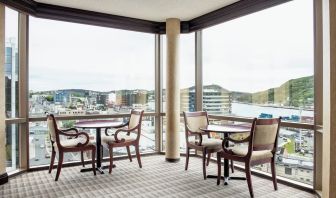 Beautiful sitting area with city view at Delta St. John's Hotel & Conference Center.