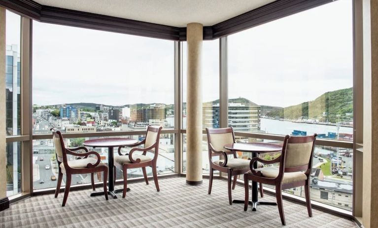 Beautiful sitting area with city view at Delta St. John's Hotel & Conference Center.