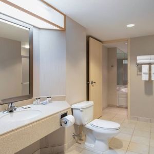 Guest bathroom at Delta St. John's Hotel & Conference Center.