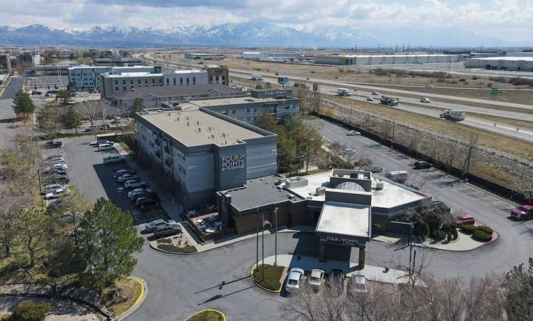 Hotel exterior at Four Points By Sheraton Salt Lake City Airport.