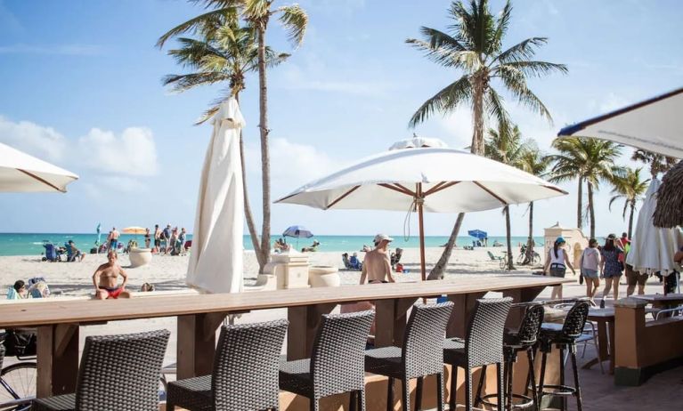 Beach bar at Riptide Hotel.