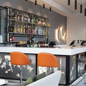 Hotel bar at Spark By Hilton Luton.