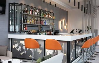 Hotel bar at Spark By Hilton Luton.