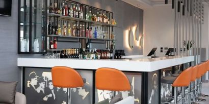 Hotel bar at Spark By Hilton Luton.