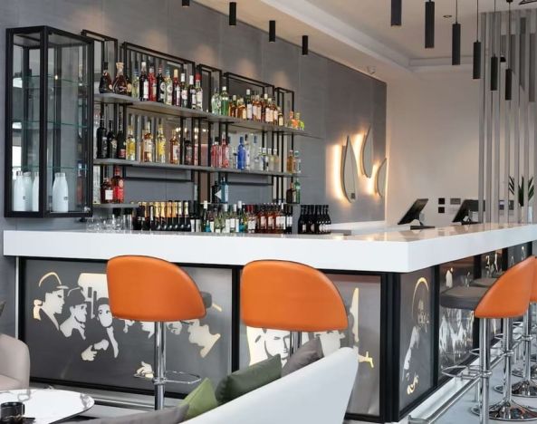 Hotel bar at Spark By Hilton Luton.