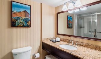 Guest bathroom with shower and free toiletries at Sheraton Hotel Newfoundland.