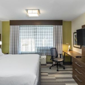 Standard day use room with TV and work desk at Holiday Inn Express & Suites Medicine Hat.