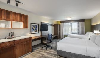 Day use twin room with work desk at Holiday Inn Express & Suites Medicine Hat.