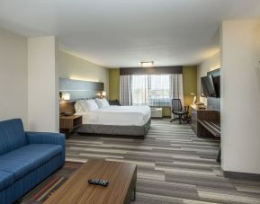 Day use suite with work desk and living area at Holiday Inn Express & Suites Medicine Hat.