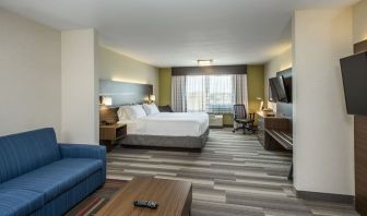 Day use suite with work desk and living area at Holiday Inn Express & Suites Medicine Hat.