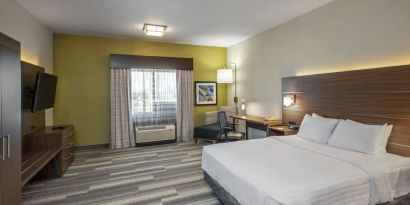 Bright and spacious day use room with TV, work desk and private bathroom at Holiday Inn Express & Suites Medicine Hat.