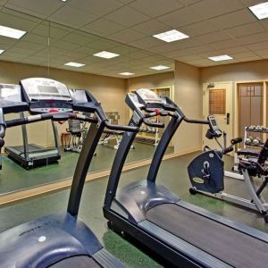 Well equipped fitness center at Holiday Inn Express & Suites Medicine Hat.