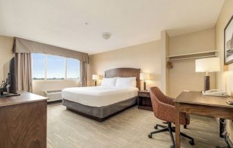 Bright and spacious day use room with work desk at Holiday Inn Lethbridge. 