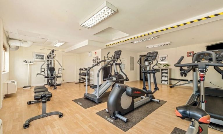 Fully equipped fitness center at Holiday Inn Lethbridge. 