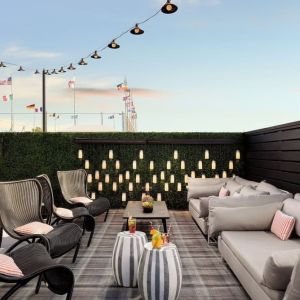 Rooftop terrace at Le Parc At Melrose.