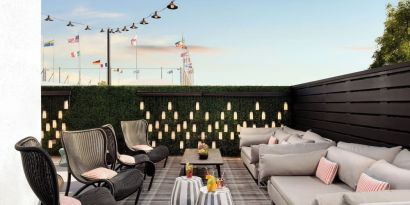 Rooftop terrace at Le Parc At Melrose.