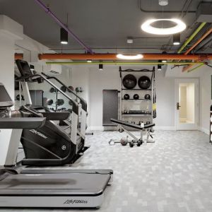 Fitness center available at Le Parc At Melrose.