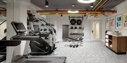 Fitness center available at Le Parc At Melrose.