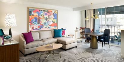 Living area inside day use room at Le Parc At Melrose.