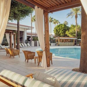 Pool cabanas at The Scott Resort & Spa.