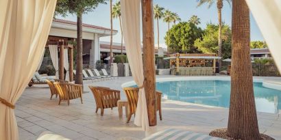 Pool cabanas at The Scott Resort & Spa.