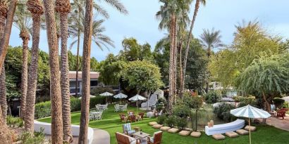 Outdoor entertainment area at The Scott Resort & Spa.