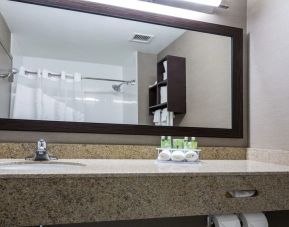 Guest bathroom with shower at Holiday Inn Express & Suites Naples Downtown - 5th Avenue.