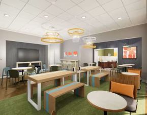 Dining area perfect for coworking at Spark By Hilton Fountain Hills Scottsdale.