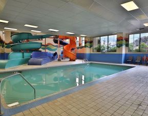 Interior pool with water slides at Kanata Kelowna And Conference Centre. 