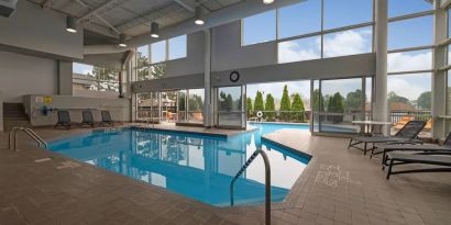 Indoor pool at Holiday Inn Peterborough-Waterfront.