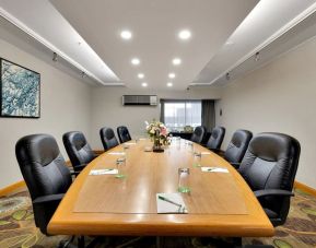 Professional meeting room with ergonomic chairs at Holiday Inn Peterborough-Waterfront.