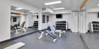 Well equipped fitness center at Holiday Inn Peterborough-Waterfront.