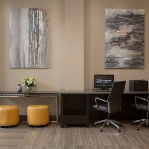 Business center with computer, printer and ergonomic chairs at The Park Hotel London.