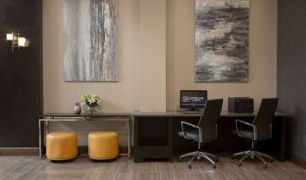 Business center with computer, printer and ergonomic chairs at The Park Hotel London.