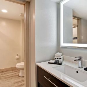 Guest bathroom with shower and free toiletries at The Park Hotel London.