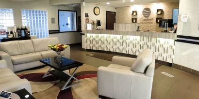 Lobby lounge area at Quality Inn Hotel Medicine Hat.