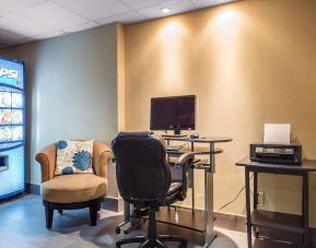 Business center with computer, printer and ergonomic chair at Comfort Inn Pembroke.