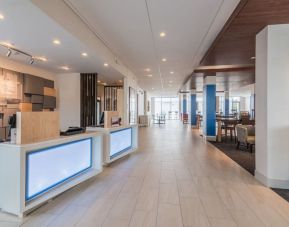 Lobby and coworking lounge at Holiday Inn Express & Suites Ruston.