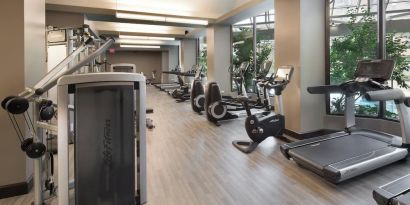 Fitness center available at Crystal Gateway Marriott.