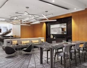 Lobby and coworking lounge at Crystal Gateway Marriott.