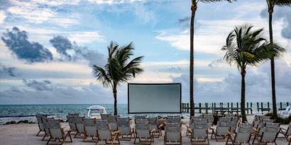 Outdoor cinema at Islander Resort Oceanside.