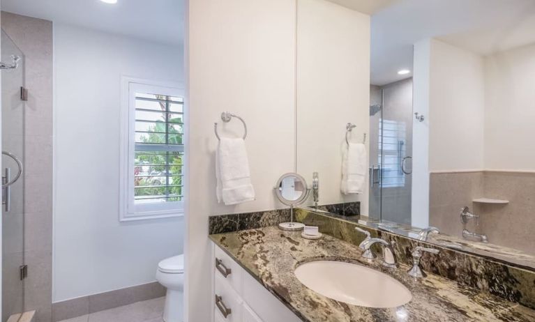 Guest bathroom at Islander Resort Oceanside.