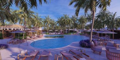 Outdoor pool at Islander Resort Oceanside.