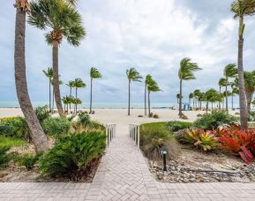 Beach access and view at Islander Resort Oceanside.