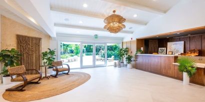 Hotel reception at Islander Resort Oceanside.