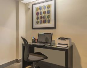 Business center with computer, printer and ergonomic chair at Comfort Inn Belleville.