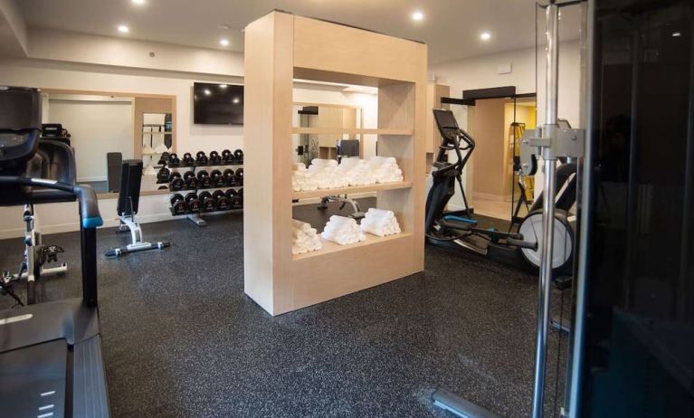 Fully equipped fitness center at DoubleTree By Hilton St. John's Harbourview.