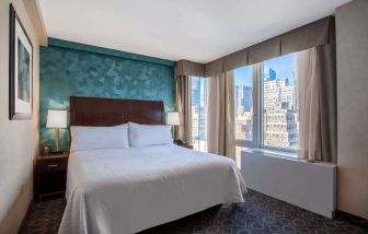 Day use room with natural light at Hilton Garden Inn New York/West 35th Street.